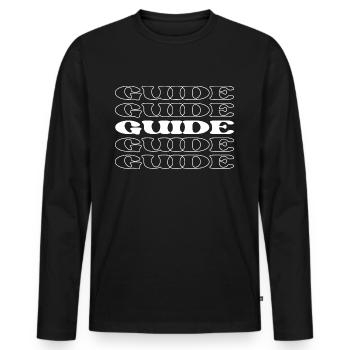 Guide Leader Instructeur Directeur Mentor - T-shirt manches longues Premium bio Homme - noir - Devant - Nico (187cm)