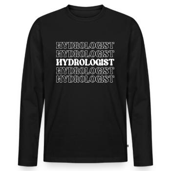 Hydrologue Spécialiste de l’eau Expert en eau Eau - T-shirt manches longues Premium bio Homme - noir - Devant - Nico (187cm)