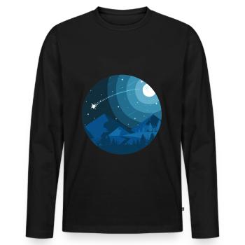 Uncharted Night Sky Circular Simple Graphic - T-shirt manches longues Premium bio Homme - noir - Devant - Nico (187cm)