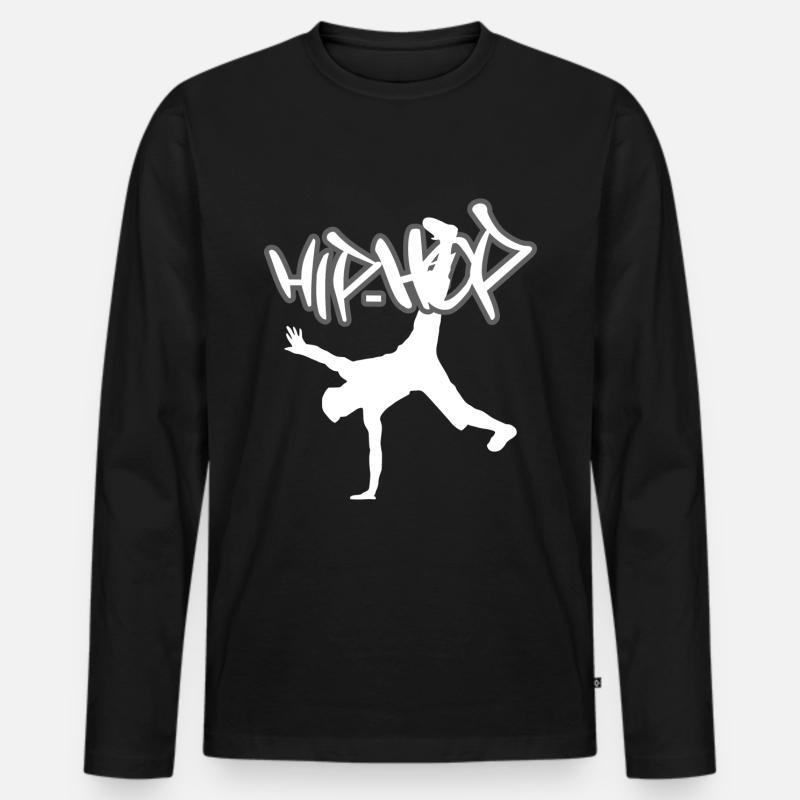 Hiphop - Männer Premium Bio Langarmshirt - Schwarz