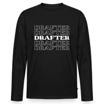 Dessinateur Dessinateur Concepteur Planificateur Dessinateur - T-shirt manches longues Premium bio Homme - noir - Devant - Nico (187cm)