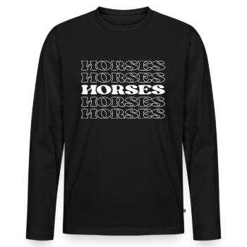 Hufschmied Pferdespezialist Pferdeexperte Reitsport - Männer Premium Bio Langarmshirt - Schwarz - Vorne - Nico (187cm)