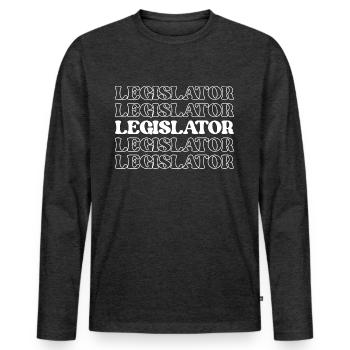 Kongressabgeordneter Abgeordneter Gesetzgeber Gesetzgeber - Männer Premium Bio Langarmshirt - Anthrazit meliert - Vorne - Nico (187cm)