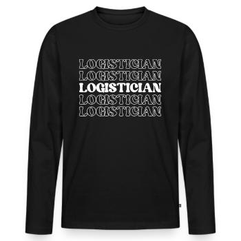 Logistician Logistics Specialist Supply Chain - Men's Premium Organic Long Sleeve Shirt - black - Front - Nico (187cm)
