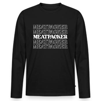 Transformateur de viande Transformateur de viande Transformateur de travailleurs de la viande - T-shirt manches longues Premium bio Homme - noir - Devant - Nico (187cm)