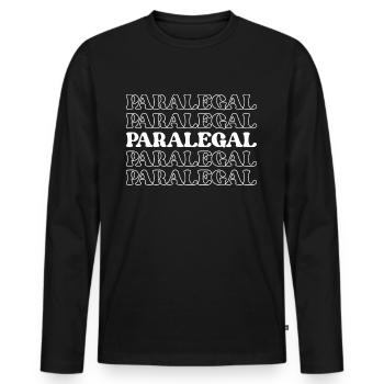 Paralegal Legal Assistant Legal Aide Lawyer's - Men's Premium Organic Long Sleeve Shirt - black - Front - Nico (187cm)