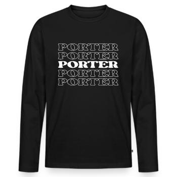 Page du porteur de bagages Porter Bellman - T-shirt manches longues Premium bio Homme - noir - Devant - Nico (187cm)