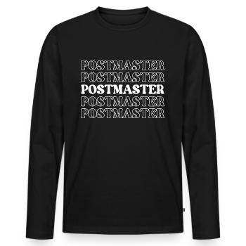 Maître de poste, facteur, directeur de bureau de poste - T-shirt manches longues Premium bio Homme - noir - Devant - Nico (187cm)