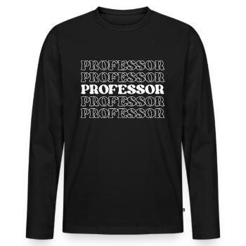 Professor, Pädagoge, Lehrer, Ausbilder, Dozent - Männer Premium Bio Langarmshirt - Schwarz - Vorne - Nico (187cm)