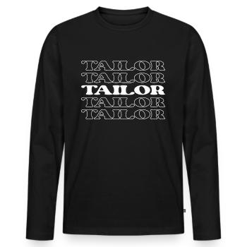 Schneider Schneider Bekleidungsmacher Näherin Näherin - Männer Premium Bio Langarmshirt - Schwarz - Vorne - Nico (187cm)
