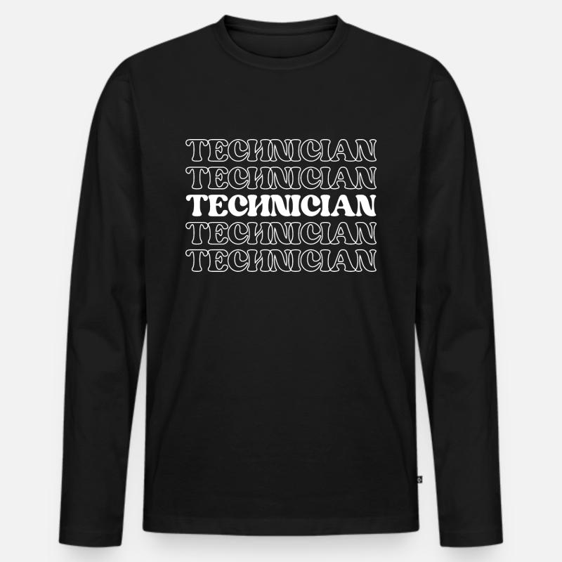 Techniker Fachkraft Facharbeiter - Männer Premium Bio Langarmshirt - Schwarz