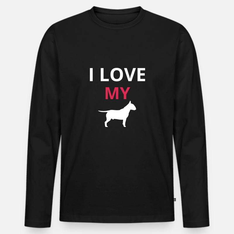 Bull Terrier - Männer Premium Bio Langarmshirt - Schwarz