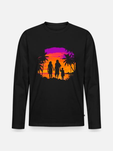 SUNSET - Men's Premium Organic Long Sleeve Shirt - black