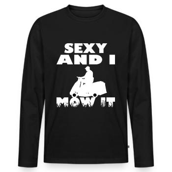 Tondeuse à gazon jardinier sexy je tondre il dit - T-shirt manches longues Premium bio Homme - noir - Devant - Nico (187cm)