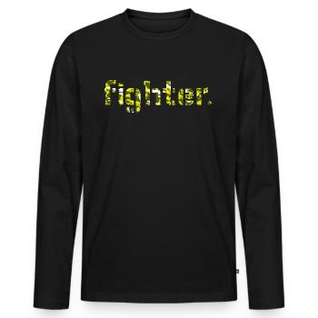 fighter. camouflage yellow - Men's Premium Organic Long Sleeve Shirt - black - Front - Nico (187cm)