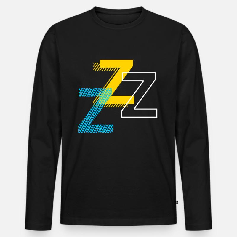 Alphabet Buchstabe Z - Männer Premium Bio Langarmshirt - Schwarz