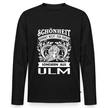 Beauté vient de l’Ulm - DE - T-shirt manches longues Premium bio Homme - noir - Devant - Nico (187cm)