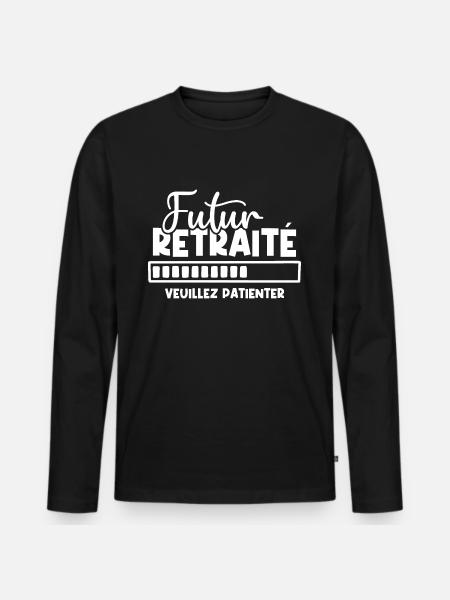 Futur retraité - T-shirt manches longues Premium bio Homme - noir