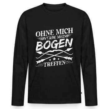 Mein Bogen Bogenschießen Bogenschütze Geschenk - Männer Premium Bio Langarmshirt - Schwarz - Vorne - Nico (187cm)