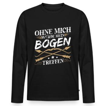 Ohne Mich Würde Mein Bogen Treffen Bogenschießen - Männer Premium Bio Langarmshirt - Schwarz - Vorne - Nico (187cm)