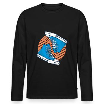 Motif de baskets cool Summer Vibes - T-shirt manches longues Premium bio Homme - noir - Devant - Nico (187cm)