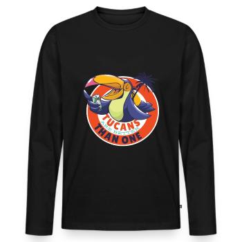 Tucans sind besser als ein Tukan - Männer Premium Bio Langarmshirt - Schwarz - Vorne - Nico (187cm)