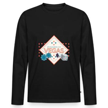 L'été à Las Vegas - T-shirt manches longues Premium bio Homme - noir - Devant - Nico (187cm)