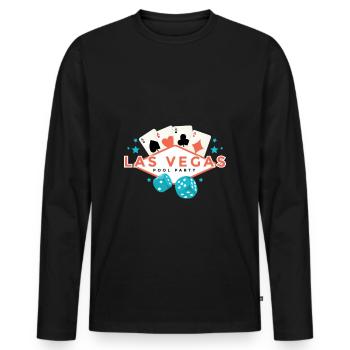 Vegas Pool Party Motiv - Männer Premium Bio Langarmshirt - Schwarz - Vorne - Nico (187cm)