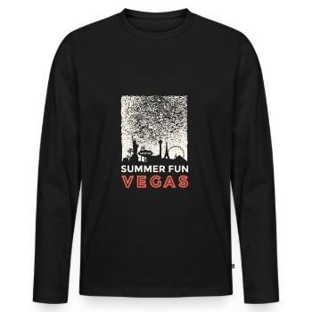 Summer Fun Vegas - T-shirt manches longues Premium bio Homme - noir - Devant - Nico (187cm)