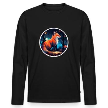 Pack animals: foxes, foxes, forest dwellers, forest animals - Men's Premium Organic Long Sleeve Shirt - black - Front - Nico (187cm)