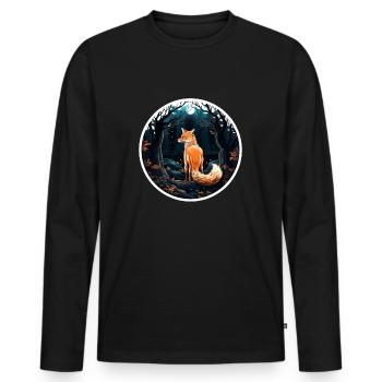 Pack animals: foxes, foxes, forest dwellers, forest animals - Men's Premium Organic Long Sleeve Shirt - black - Front - Nico (187cm)