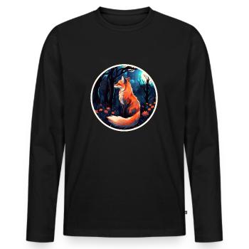 Pack animals: foxes, foxes, forest dwellers, forest animals - Men's Premium Organic Long Sleeve Shirt - black - Front - Nico (187cm)