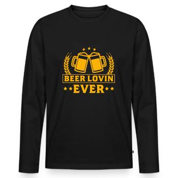 Beer Lovin Ever Beer Beer Lovers Beer Drinkers - Men's Premium Organic Long Sleeve Shirt - black - Front - Nico (187cm)