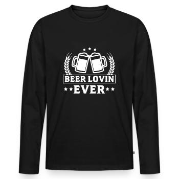 Beer Lovin Ever Beer Beer Lovers Beer Drinkers - Men's Premium Organic Long Sleeve Shirt - black - Front - Nico (187cm)