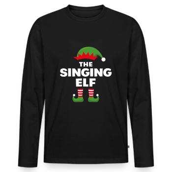 Die singende Elfe - Männer Premium Bio Langarmshirt - Schwarz - Vorne - Nico (187cm)