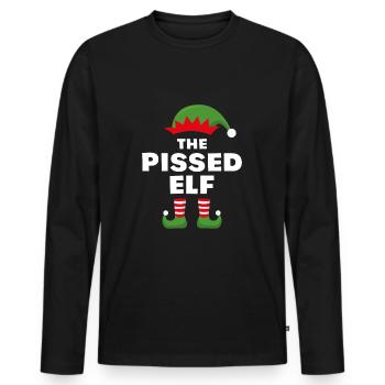 L’elfe énervé - T-shirt manches longues Premium bio Homme - noir - Devant - Nico (187cm)