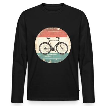 Vélo Rétro - T-shirt manches longues Premium bio Homme - noir - Devant - Nico (187cm)