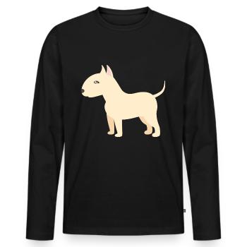 bull terrier - Men's Premium Organic Long Sleeve Shirt - black - Front - Nico (187cm)