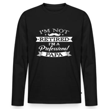 Father's Day - Men's Premium Organic Long Sleeve Shirt - black - Front - Nico (187cm)