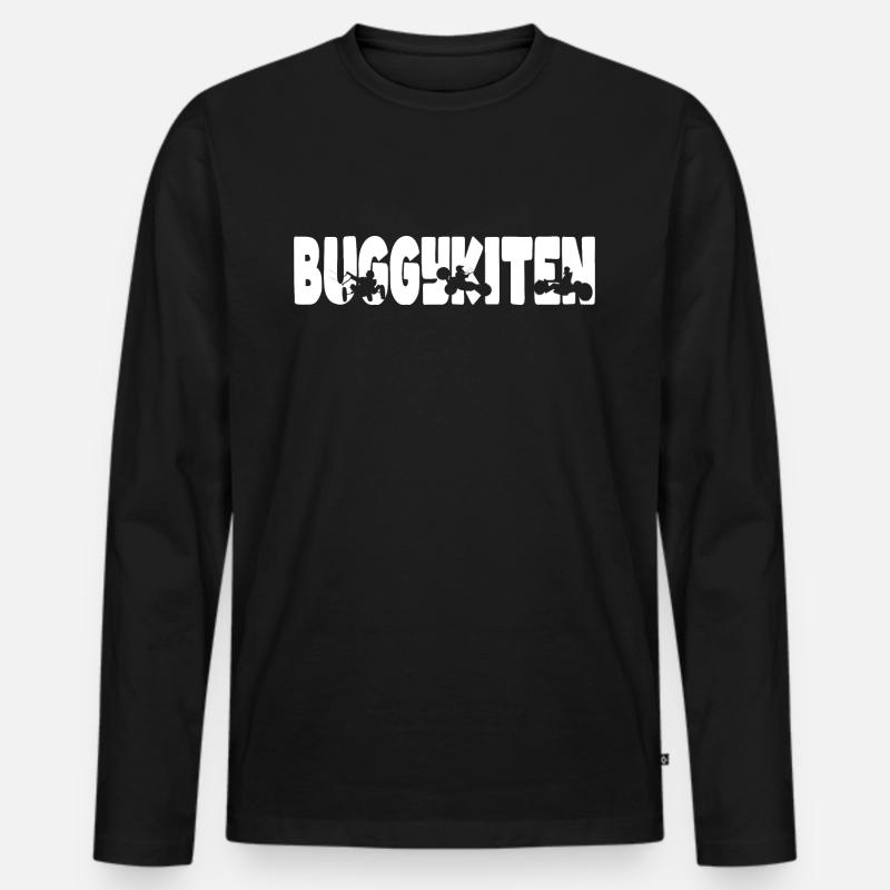 Buggykiten - Männer Premium Bio Langarmshirt - Schwarz