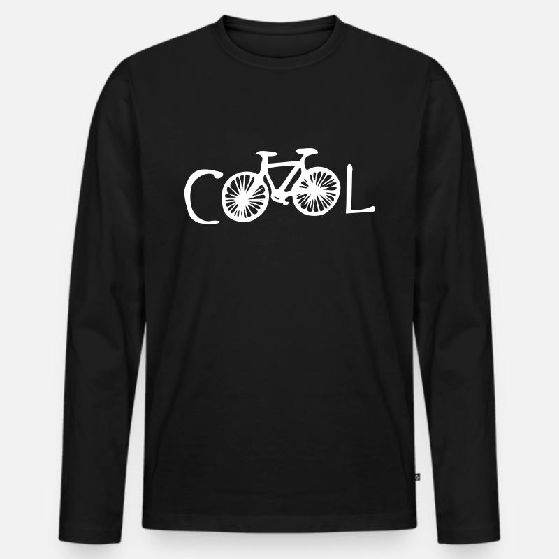 fahrrad cool - Männer Premium Bio Langarmshirt - Schwarz
