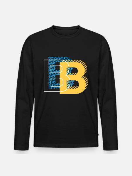 Initial letter B b - Men's Premium Organic Long Sleeve Shirt - black