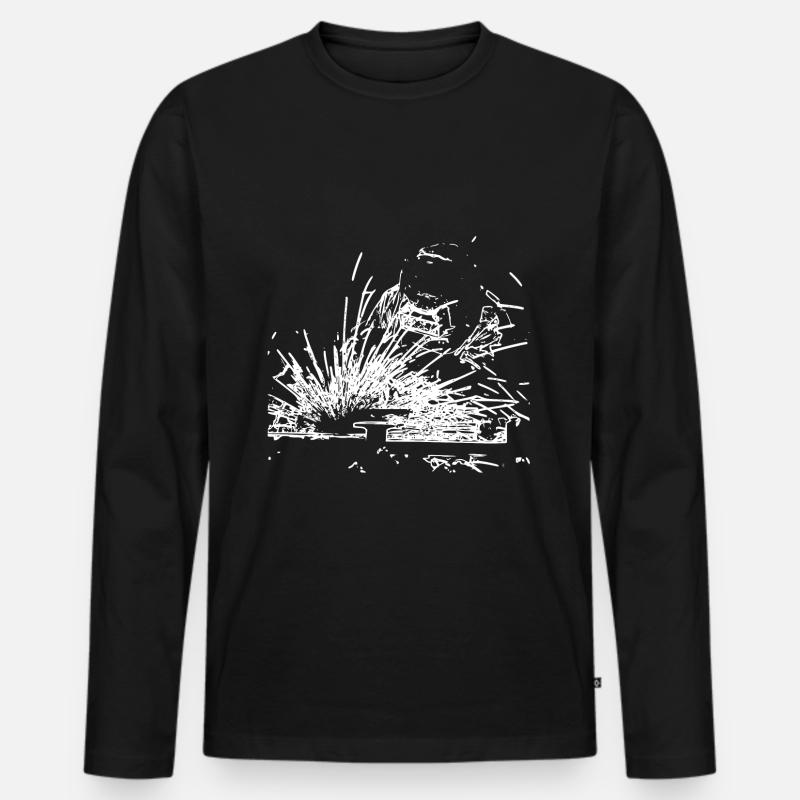 Schweißen - Männer Premium Bio Langarmshirt - Schwarz