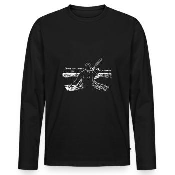 kayak - T-shirt manches longues Premium bio Homme - noir - Devant - Nico (187cm)