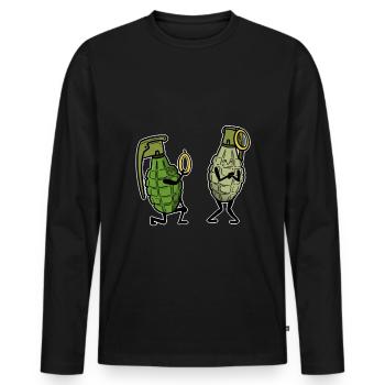Grenats Proposition de mariage pour les amoureux et la fiancée - T-shirt manches longues Premium bio Homme - noir - Devant - Nico (187cm)