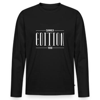 Né en 1990 idée cadeau édition d'été - T-shirt manches longues Premium bio Homme - noir - Devant - Nico (187cm)