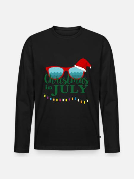 christmas in july,July - Men's Premium Organic Long Sleeve Shirt - black