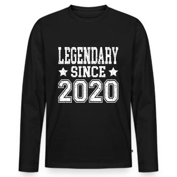 Légendaire depuis 2020 - T-shirt manches longues Premium bio Homme - noir - Devant - Nico (187cm)