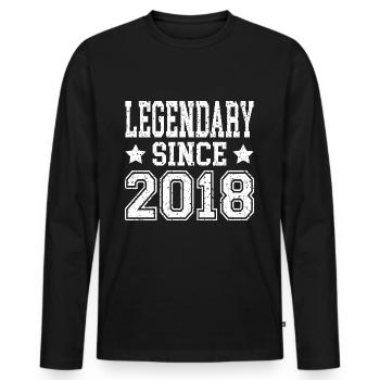 Légendaire depuis 2018 - T-shirt manches longues Premium bio Homme - noir - Devant - Nico (187cm)