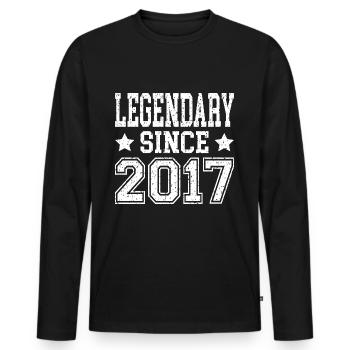 Legendary since 2017 - Men's Premium Organic Long Sleeve Shirt - black - Front - Nico (187cm)